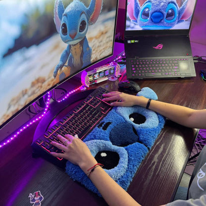3D Blue Alien Stitch Keyboard Rug