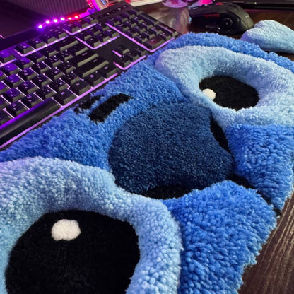 3D Blue Alien Stitch Keyboard Rug