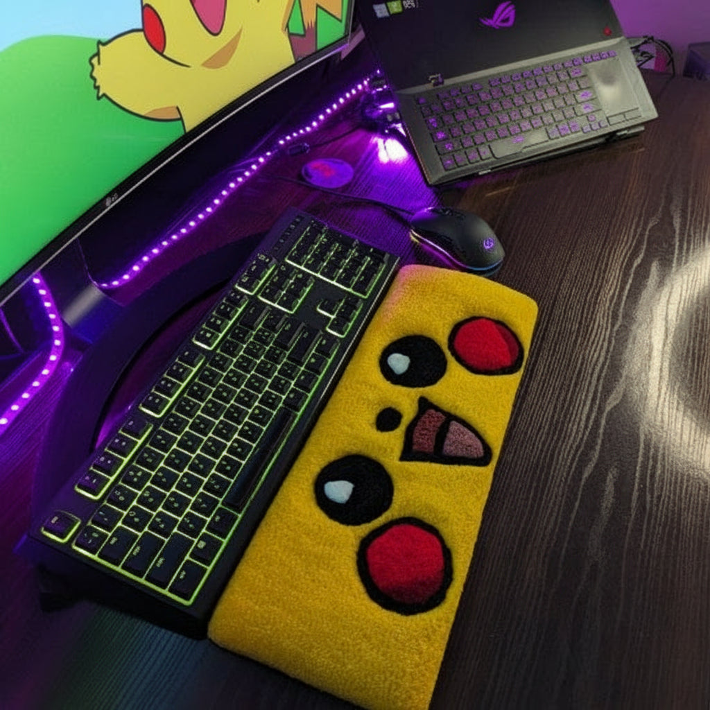 Happy Pikachu Pokemon Keyboard Rug
