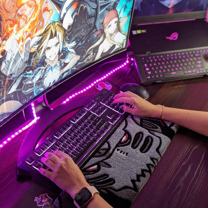 White Mecha Robot Keyboard Rug