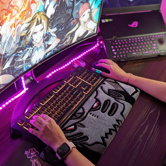 White Mecha Robot Keyboard Rug