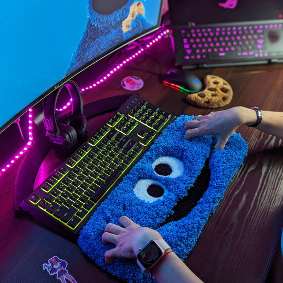 3D Blue Monster Keyboard Rug