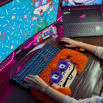 3D Orange Monster Keyboard Rug