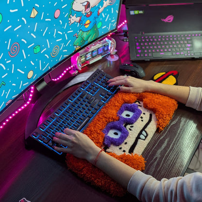 3D Orange Monster Keyboard Rug