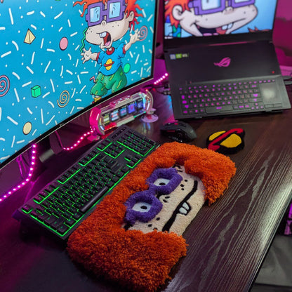 3D Orange Monster Keyboard Rug